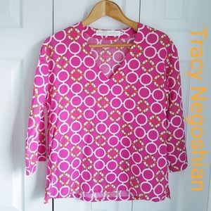 Tracy Negoshian Life Preserver Circles V-Neck XS M